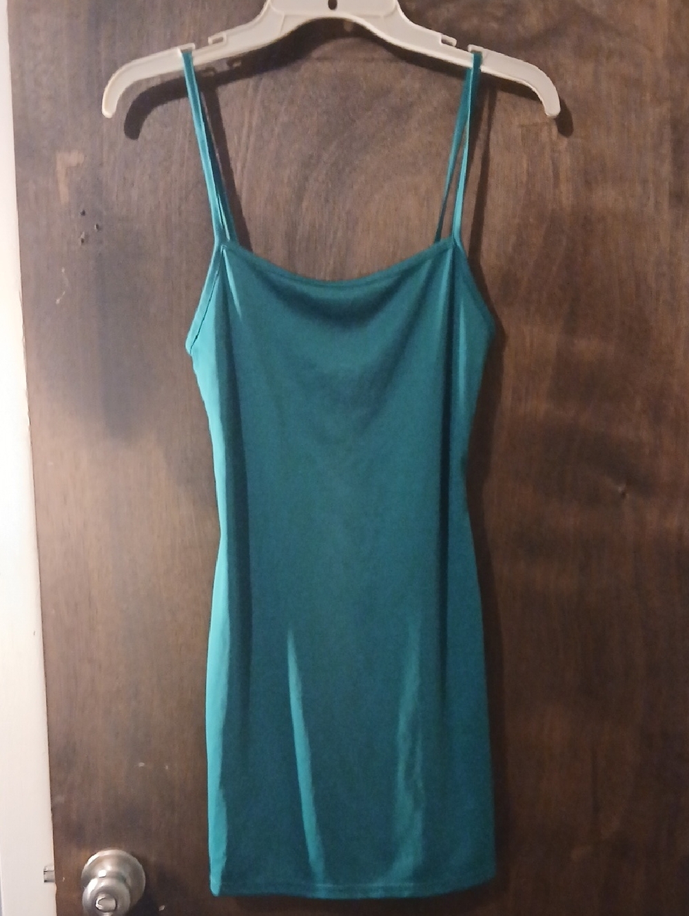 Green Spaghetti Strap Slip Dress